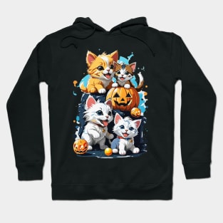 Kawaii Kittens And Dogs Playing Hoodie